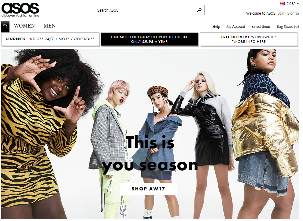 Asos Features Visibly Plus Models on Home Page | EMCEE